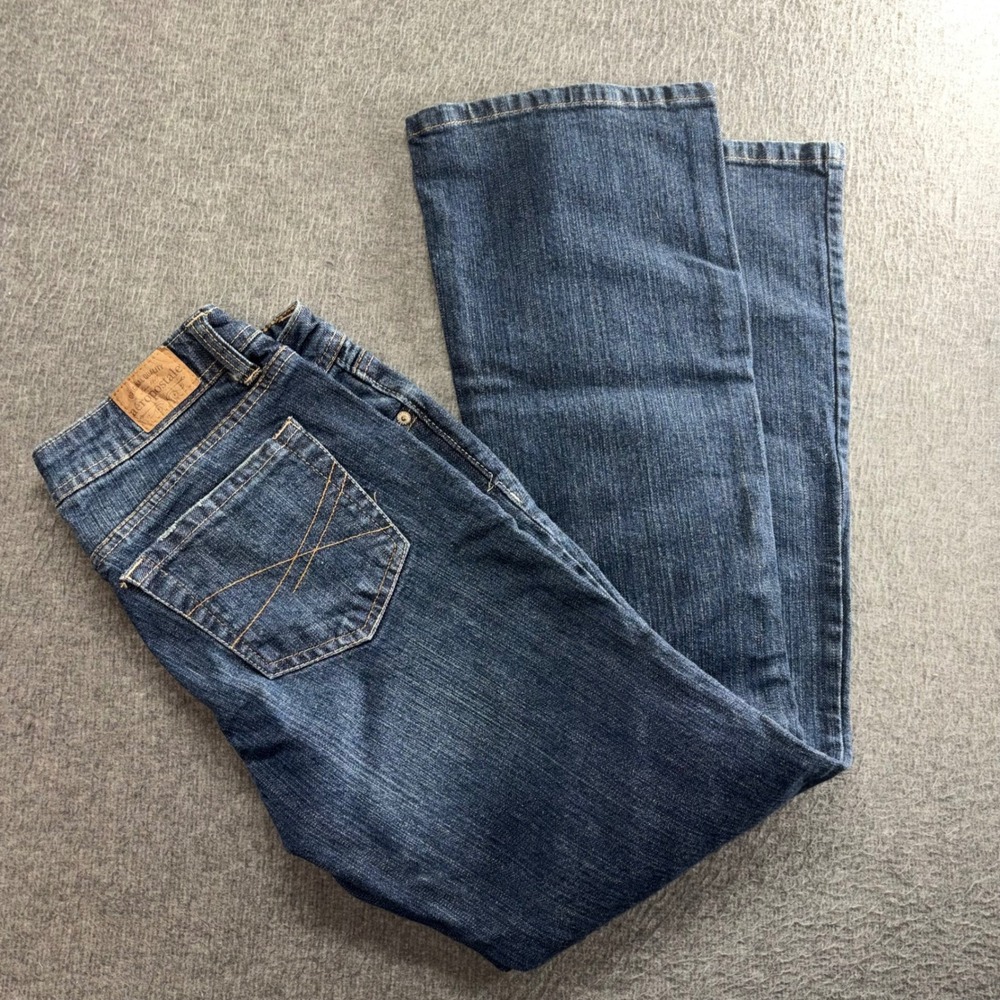 Aeropostale Womens Bootcut Jeans Dark Wash Denim Size 7/8 Short RN121726